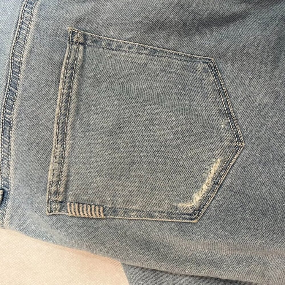 PAIGE Cindy High-Rise Straight-Leg Jeans Macaron Distressed Wash Size 32 - Picture 3 of 15